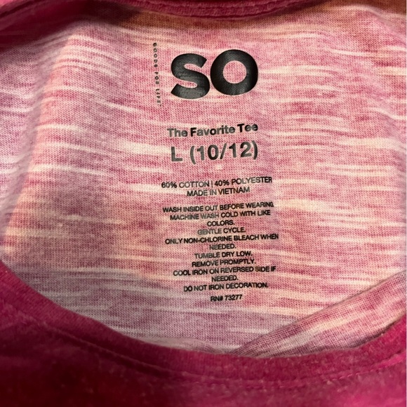 SO Pink Short Sleeve Tee with Panda Graphic - Picture 3 of 3